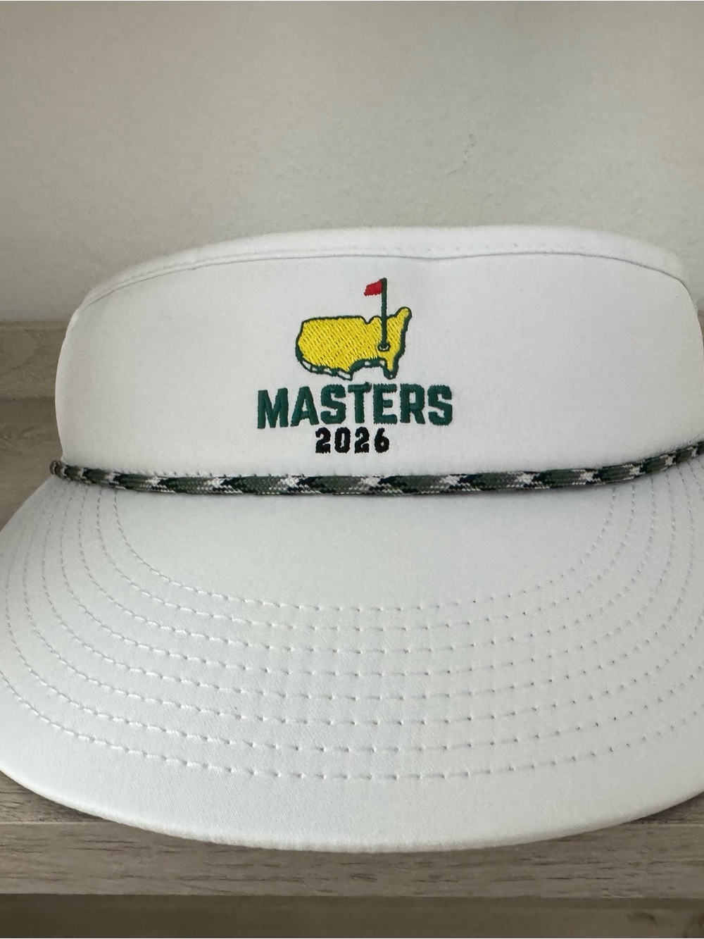 Masters Augusta National White Rope Golf Visor NWT